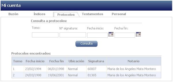 Resultado de bsqueda de protocolos