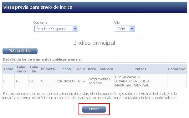 Enviar ndice