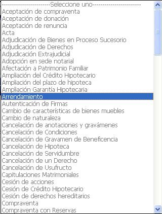 Tipos de actos comunes